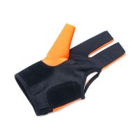 Перчатка бильярдная "K-1" (черно-оранжевая, вставка кожа)